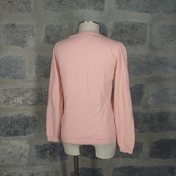MASSIMO DUTTI sz S v-neck sweater Italy soft pink wool cashmere blend - Picture 4 of 5